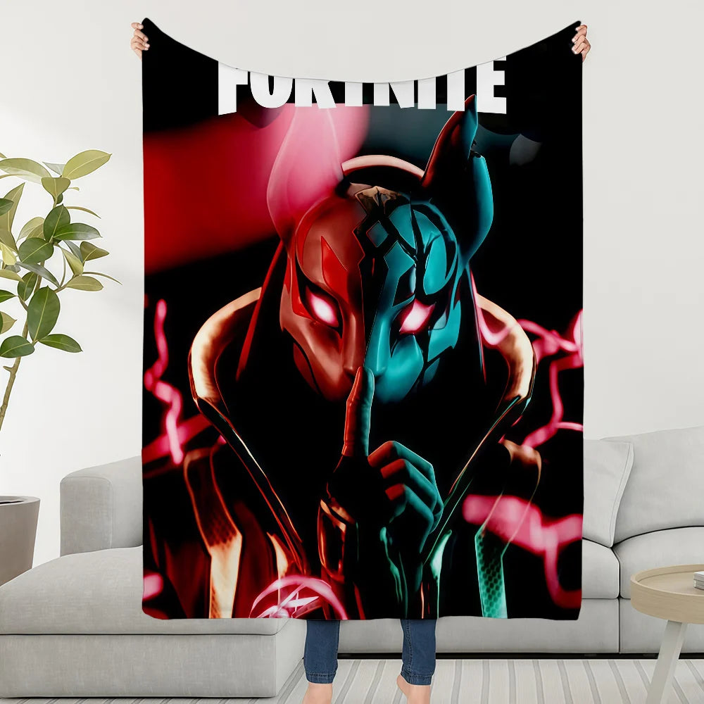 Manta Decorativa Super Aconchegante em Peluche para Sala de Estar, F-FORTNITES-ES, Sala de Jogo, Sofá, Presentes de Aniversário Infantis