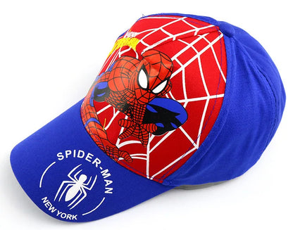 Figurka z anime Marvela Spider-Man – czapka z daszkiem z motywem kreskówkowym, bawełna i poliester, czapka z daszkiem dla chłopców i dziewcząt, akcesoria do nakryć głowy, prezent urodzinowy dla dzieci
