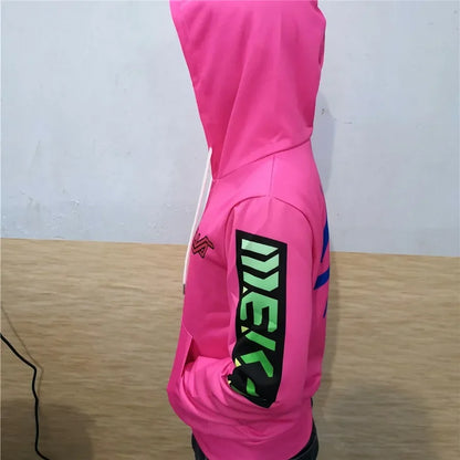 Anime gaming hoodie majica s kapuljačom, 3D print Overwatches DVA DJ, cosplay kostim za žene, muškarce i parove, jakna s kapuljačom, gornji odjevni predmet