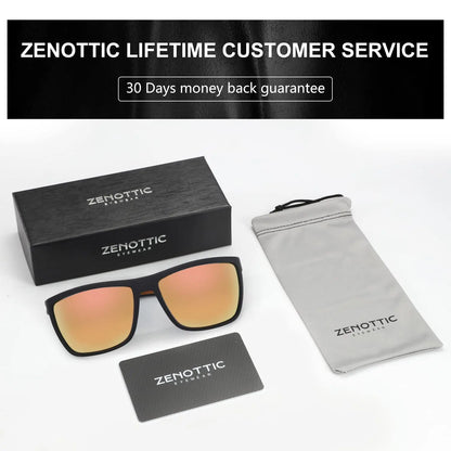 ZENOTTIC Polarized Sunglasses for Men Shades Lightweight TR90 Frame UV400 Protection Square Outdoor Trave Driving Sun Glasses