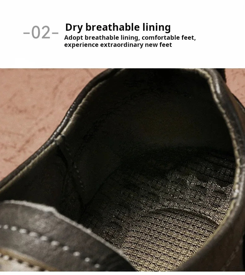 Classic Men's Sneakers Platform Slip-On Casual Leather Sneakers New Comfort Flat Spring Loafers Shoes