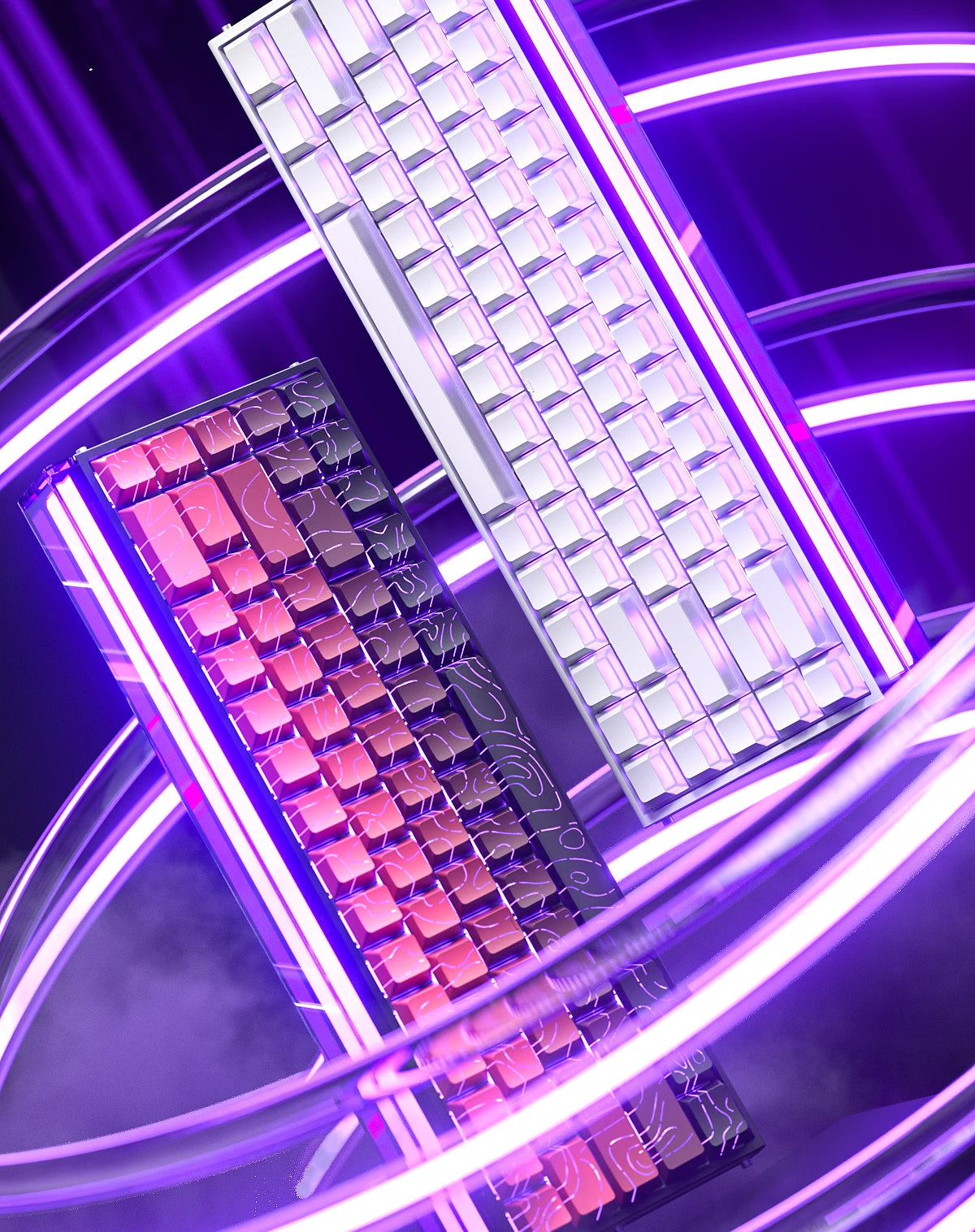 Teclado Mecânico Gaming AULA HERO 68 HE com Eixo Magnético RT, Iluminação RGB com Fio, Taxa de Polling 8K e Gravação Lateral
