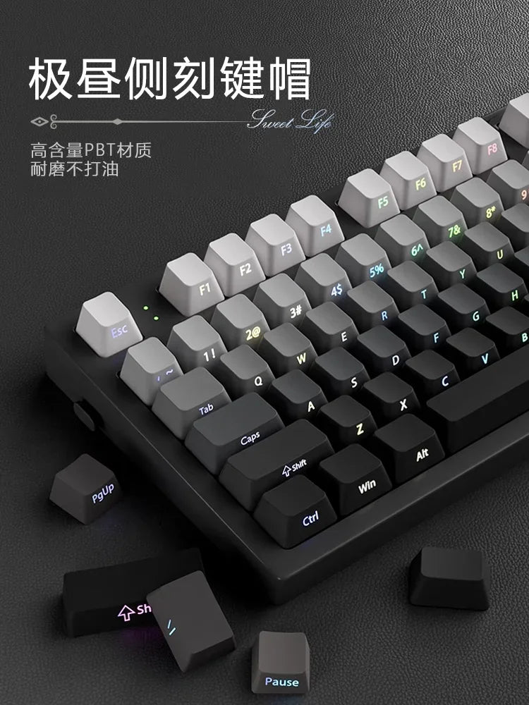 2025 Original Daylight Keycaps PTB Translucent, Side-engraved Oem 136 Keys, Customized To Fit 60/84/98/108 Mechanical Keyboards.