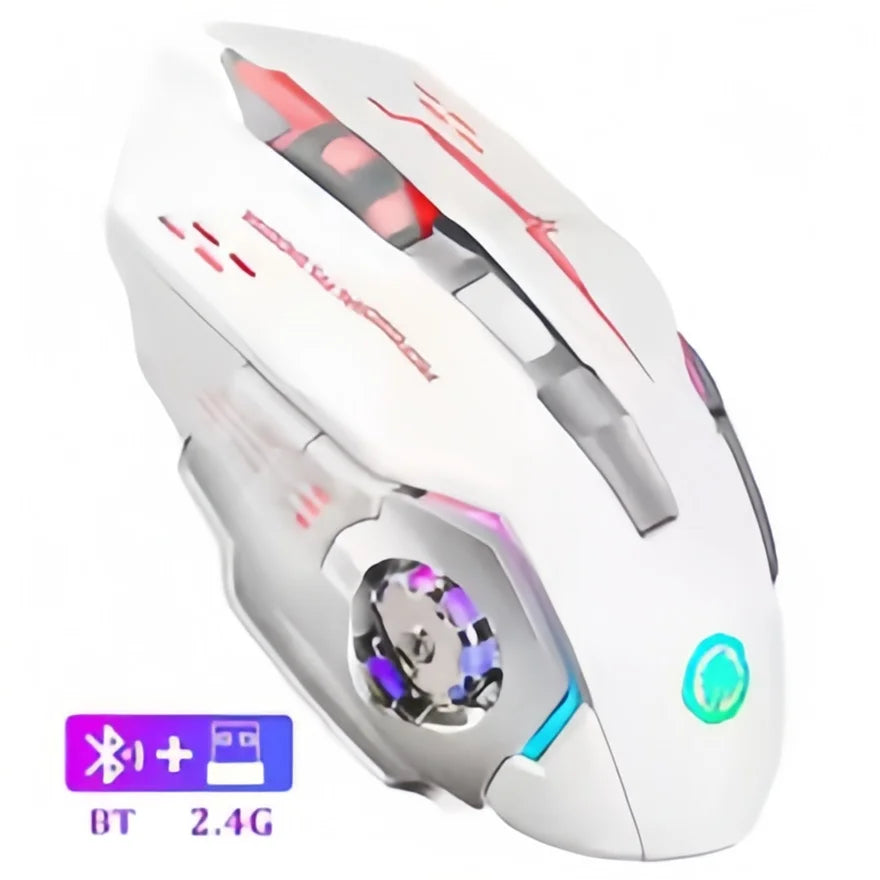 Rechargeable Wireless Gaming Mouse – Silent Bluetooth/USB, RGB Backlight, E-Sports for PC