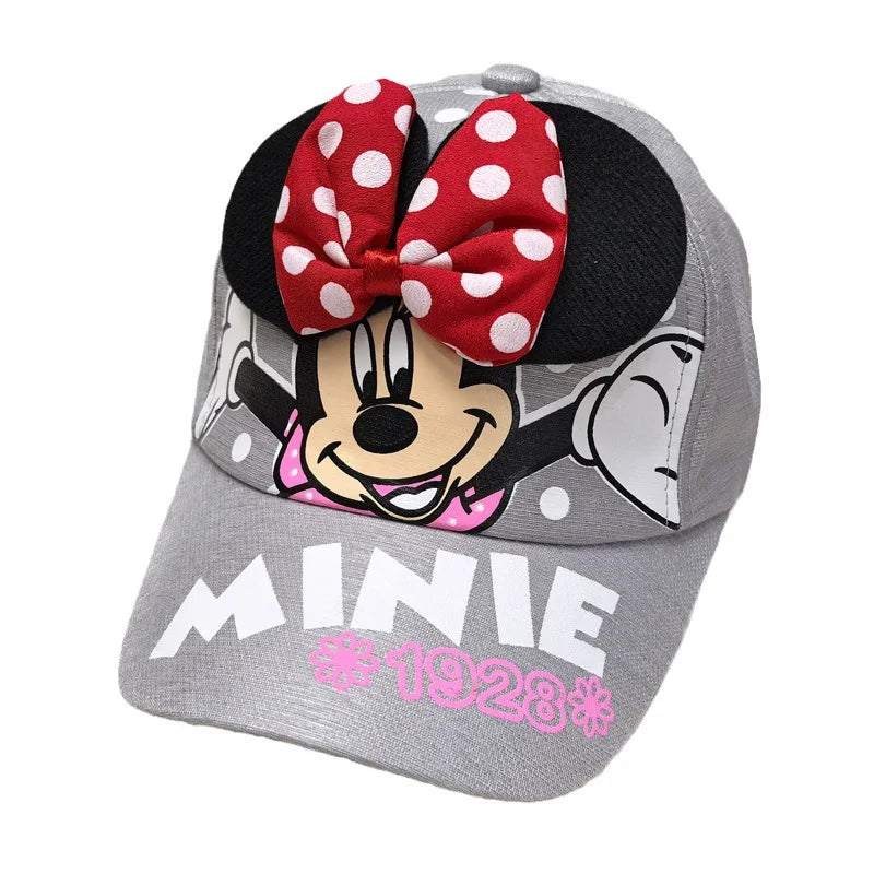 Casquette de baseball Disney Minnie Mickey Anime en coton et polyester, avec personnage de dessin animé, visière, pour déguisement, cadeau d'anniversaire pour enfants