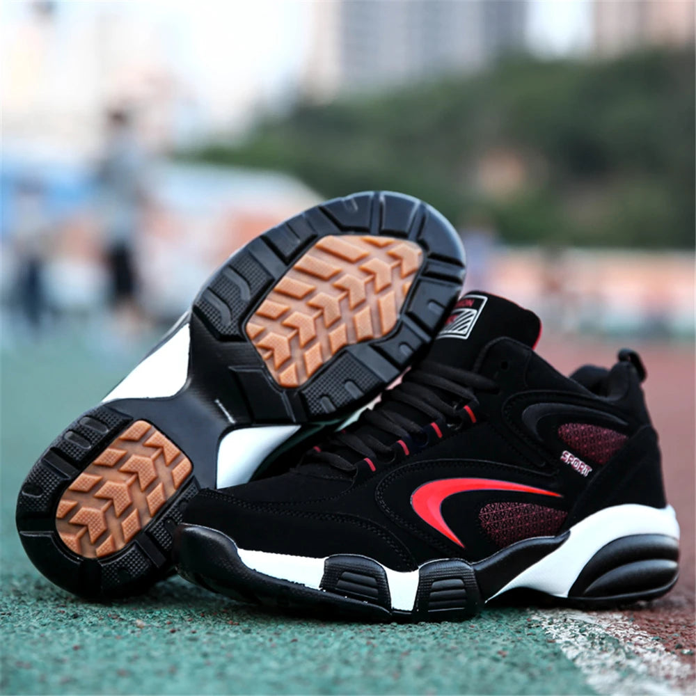 Plus Size Men's Trendy Colour Block Sneakers, Comfy Non Slip Lace Up Casual Durable Shoes For Men's Outdoor Activities