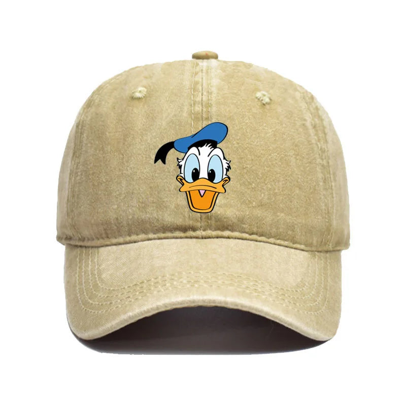 Unisex Vintage Washed Mickey Minnie Print Baseball Cap for Men Women Cartoon Trucker Hat Adjustable Snapback Casual Hip Hop Hat