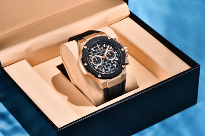 Křemenné pánské hodinky PAGANI DESIGN – luxusní sportovní chronograf, vodotěsný, s luminiscenčními ručičkami a safírovým sklem s antireflexní úpravou