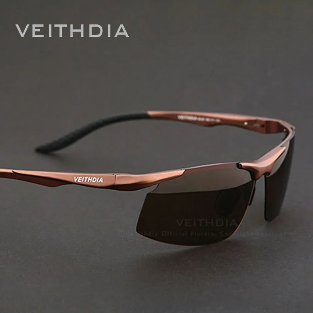 VEITHDIA Men's Sunglasse Outdoor Polarized UV400 Lens Rectangle Rimless Driving Fishing Sun Glasses Sports Eyewear For Male 6535