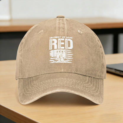 On Friday We Wear Red Friday Military Support Troops US Flag Casual Baseball Cap Summer  Trucker Hat Sunscreen  Gym Hip Hop Hats