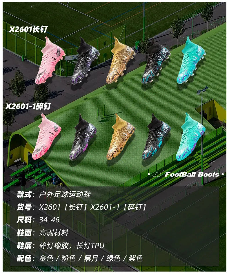 Neue professionelle Fußballschuhe für Herren, rutschfeste Fußballstiefel, Unisex, atmungsaktiv, für Futsal und Sport, neue Stollenschuhe, Dropshipping, ultraleicht