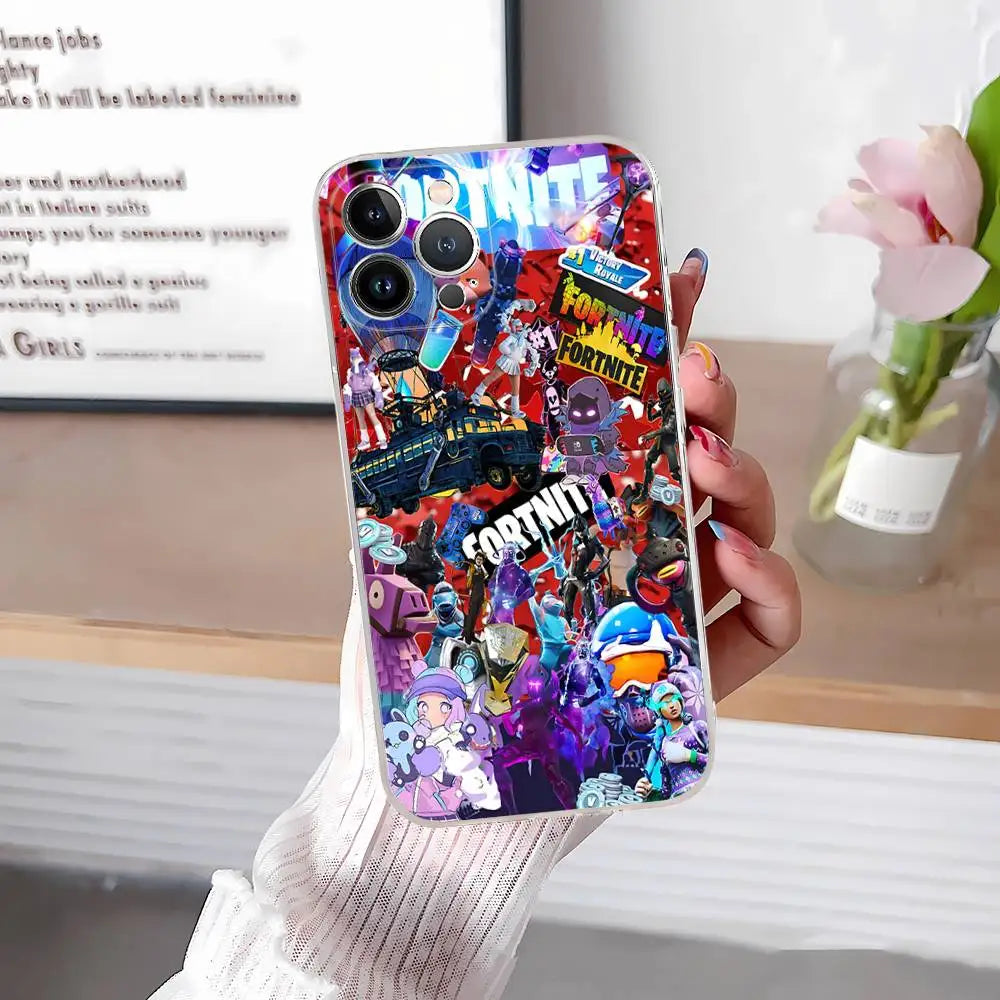 F-Fortnites-Cools Handyhülle für iPhone 17 16 15 14 13 12 11 Pro Max Plus, weiche Schutzhülle, personalisierbar DIY
