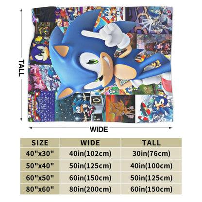 Shadow Game Blanket Soniced Cartoon Flannel Throw Blankets Summer Air Conditioning Decoration Lightweight Bedspreads
