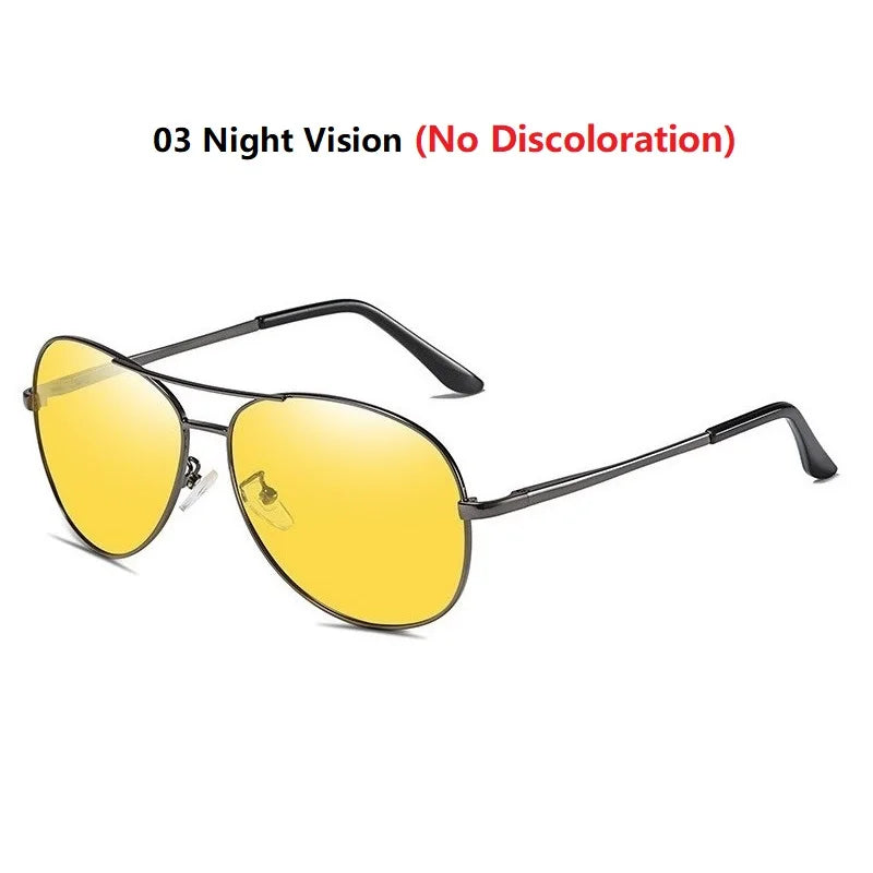 Luxury Photochromic Pilot Polarized Sunglasses Men Women Driving Chameleon Sun Glasses Change Color Day And Night UV400 Eyewear