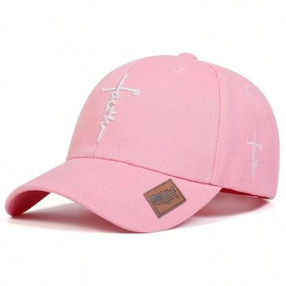 Unisex Letter Cross Embroidery Baseball Caps Outdoor Adjustable Spring and Autumn Casual Sunscreen Hat