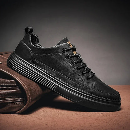 Classic Men's Sneakers Platform Slip-On Casual Leather Sneakers New Comfort Flat Spring Loafers Shoes