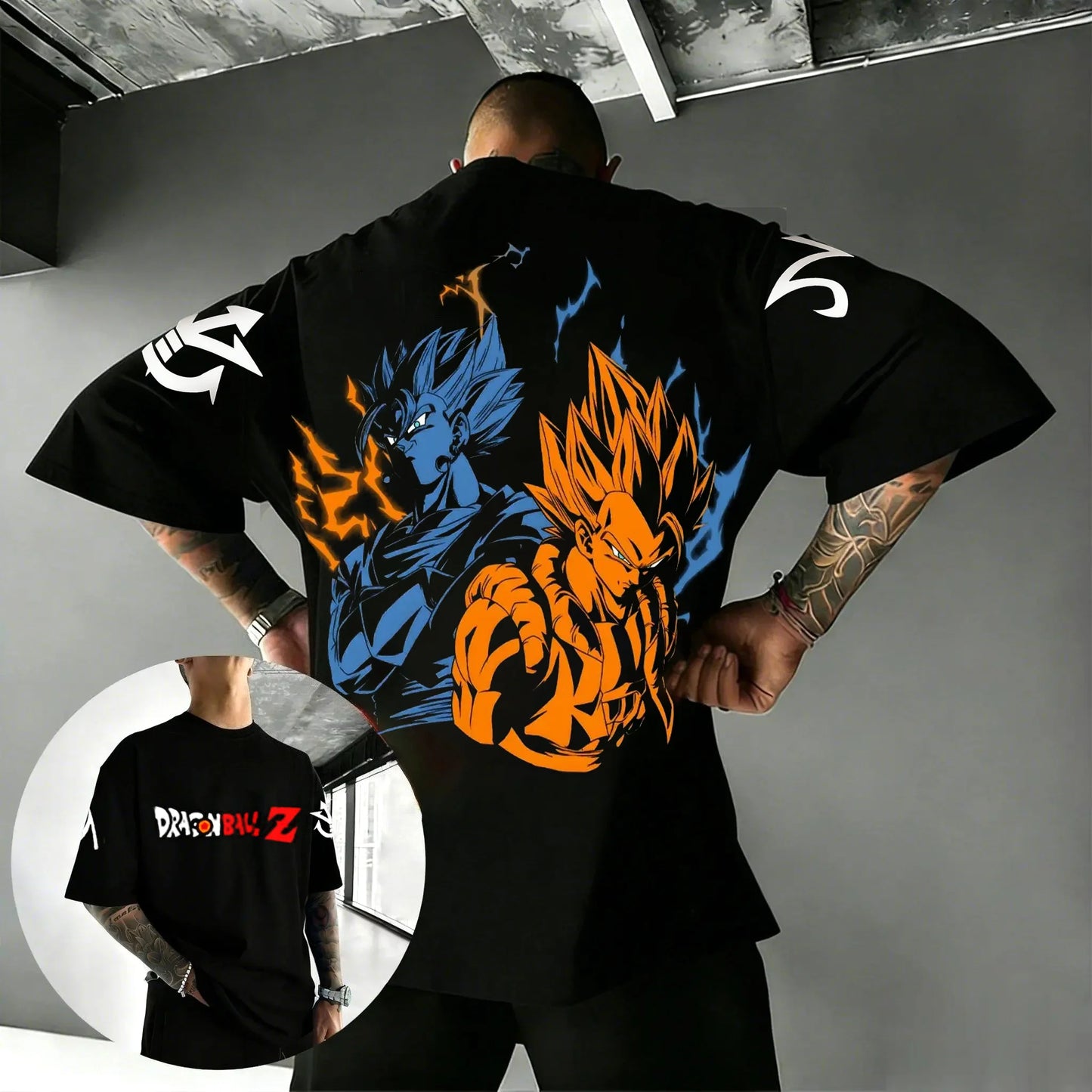 2026 New Hot Anime Dragon Ball Goku Printed Cotton Men's T-shirt Overside American and Women's Breathable Sports Round-neck