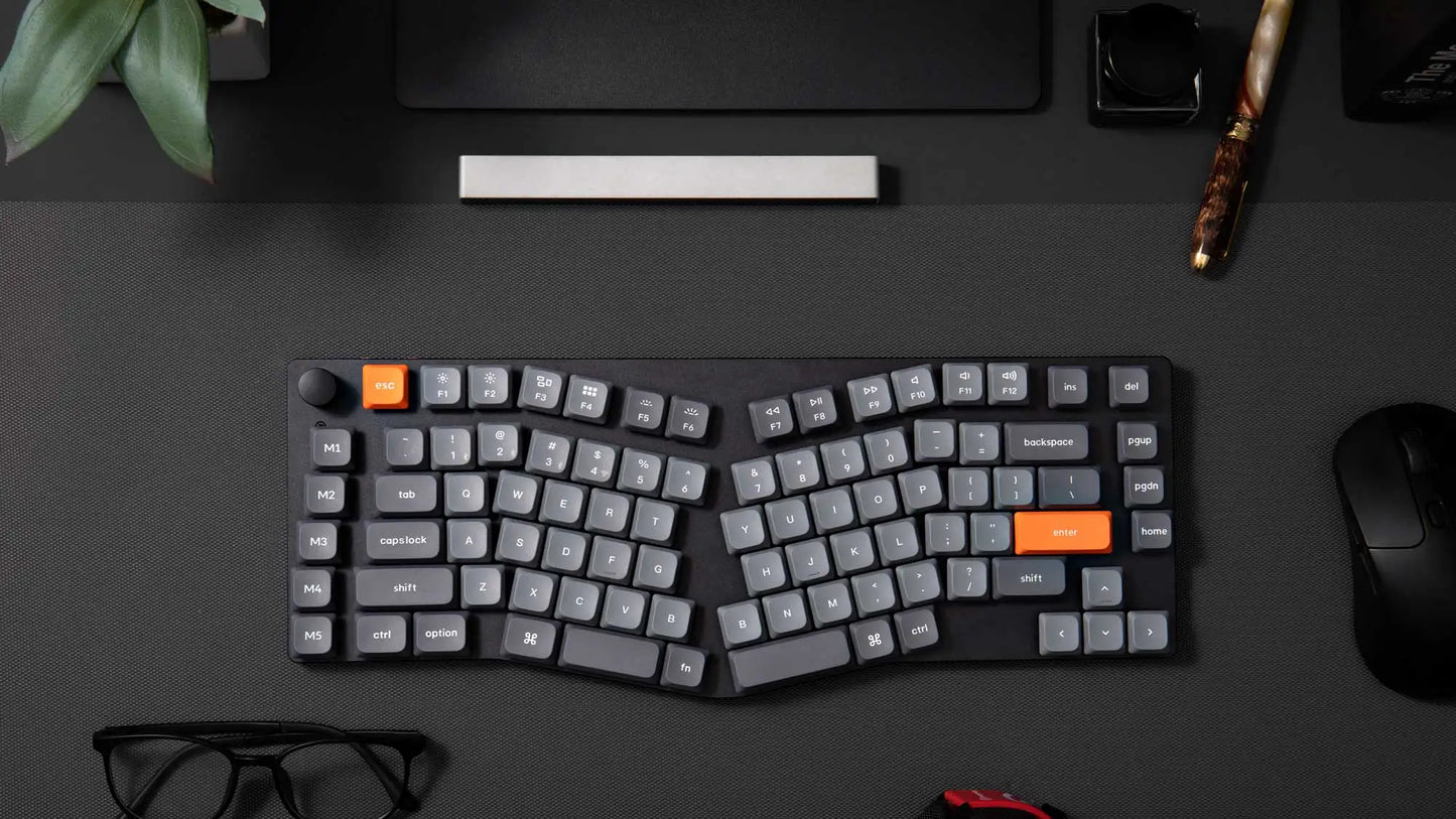 Keychron K15 Max (Alice-Layout) QMK kabellose individuell anpassbare mechanische Tastatur mit flachem Profil, Gateron-Switches und Double-Shot-PBT-Tastenkappen