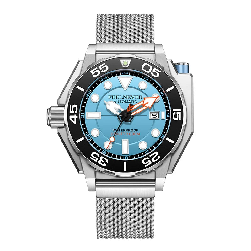 FeelNever New Top brand Men Luxury Watch 1000m Waterproof BGW9 Super luminous relogios masculinos Automatic Mechanical Watches