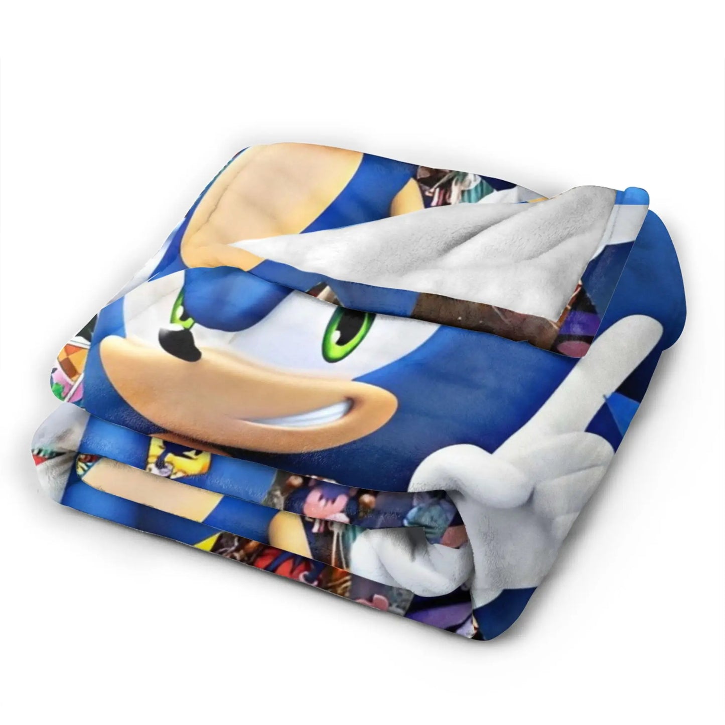 Shadow Game Blanket Soniced Cartoon Flannel Throw Blankets Summer Air Conditioning Decoration Lightweight Bedspreads