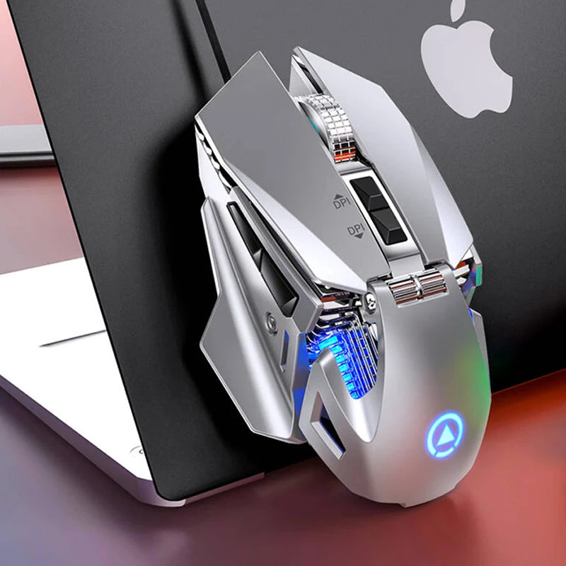 Žična e-športna gaming miška z RGB-osvetlitvijo, nastavljiva 200-7200 DPI, USB-žična za PC, prenosnik in FPS-igre