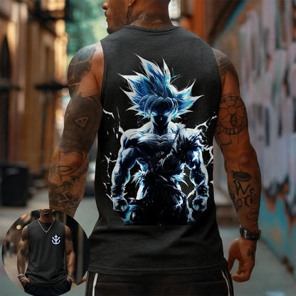 Dragon Ball Super Saiyan Sports Vest Men's and Women's Same Summer Fitness Running Street Breathable Sleeveless Top Anime Vest