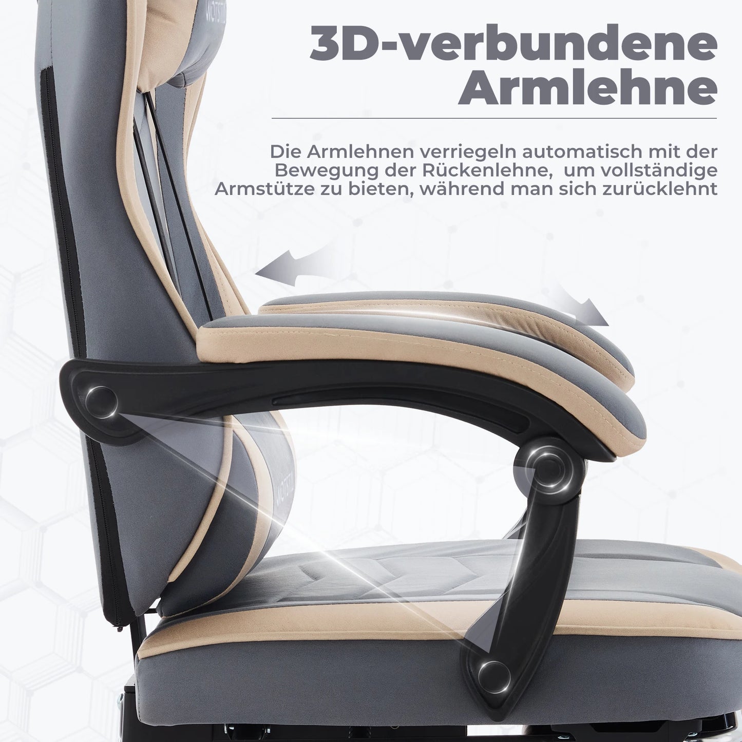 Cadeira Gaming WOTSTA com Apoio para Pés, Cadeira Gamer Ergonómica com Almofada Lombar, Apoio de Cabeça e Altura Ajustável para Computador