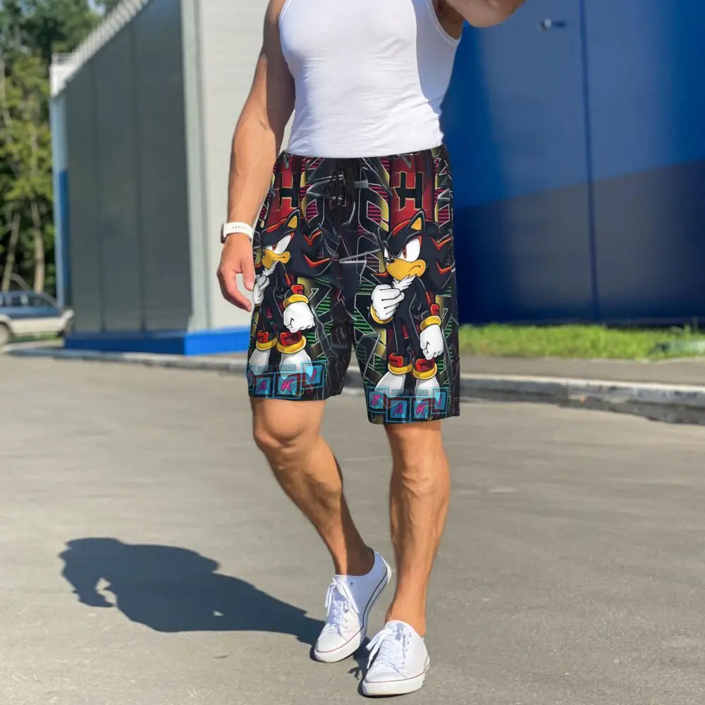 Custom Shadow The Hedgehog Sonic Poster Short Pajama Pants Men Sleepwear Sleep Lounge Bottom Shorts Sleeping Pants