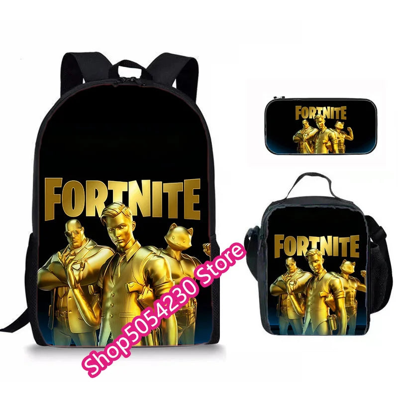 Zaino Fortnited 3PCS per ragazzi, Victory Game, 16 Inch, resistente all’acqua, per scuola materna, zaino scolastico cool per scuola elementare