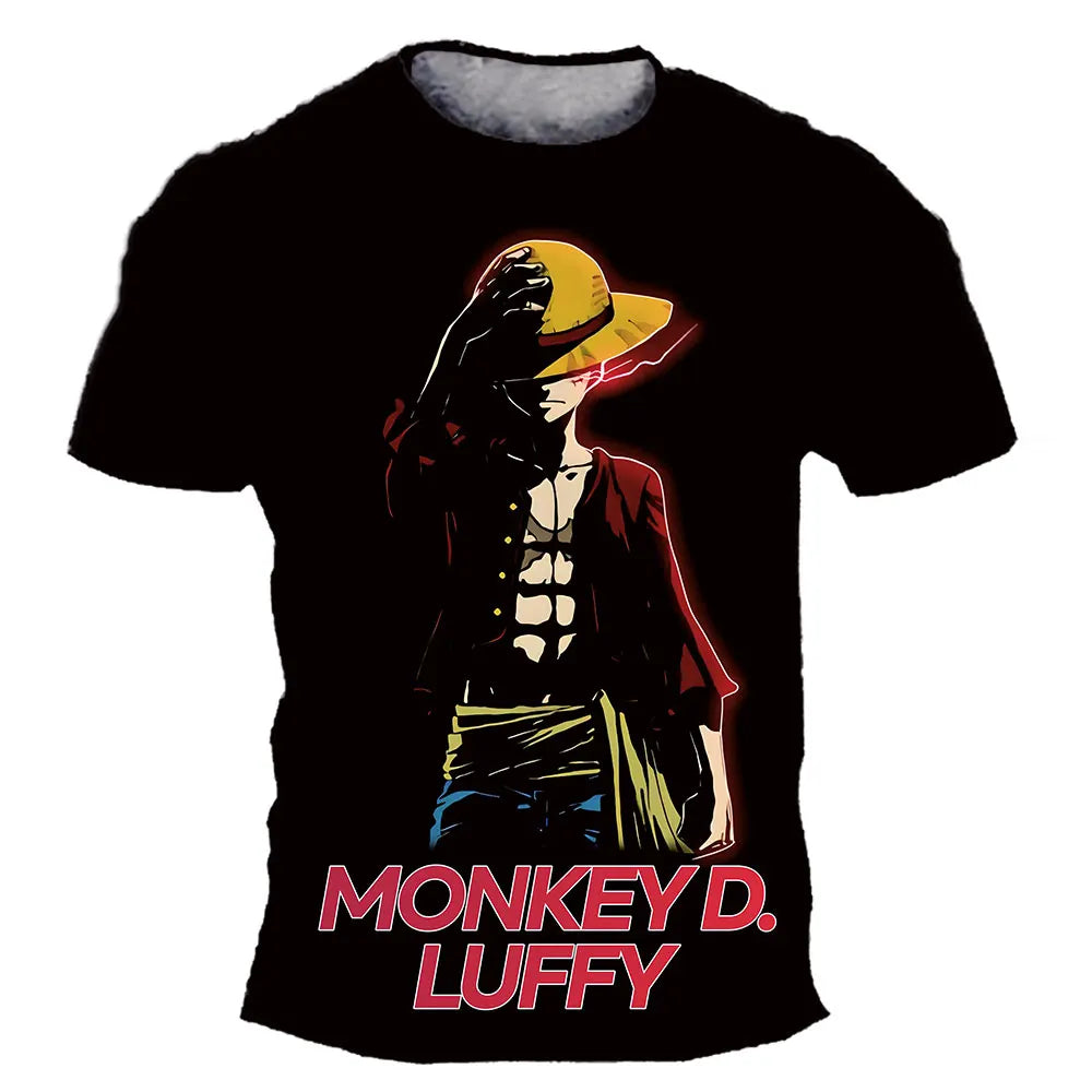 Fashion Kid Anime One Piece Luffy T Shirt Boy Clothing Kids Boys Tshirt Children T-shirt Summer Short Sleeve Tops Tees