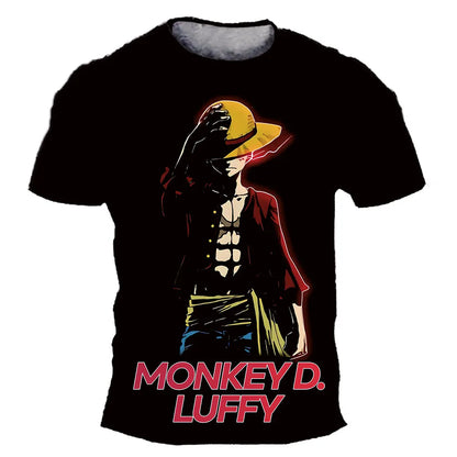 Fashion Kid Anime One Piece Luffy T Shirt Boy Clothing Kids Boys Tshirt Children T-shirt Summer Short Sleeve Tops Tees