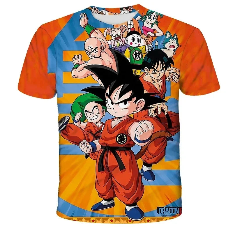 2026 Dragon Ball Z Graphic Print 3D Kids Summer Short Sleeve T-Shirt Top 2025 Hot Selling Cool Super Kids Adult T-Shirt Goku Y2k