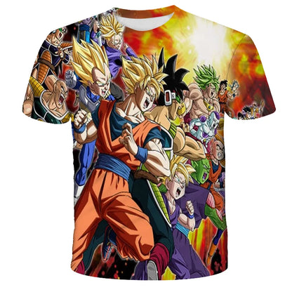 Men's T-shirts Dragon Ball Z T-shirt Boys Clothes Children's Clothing Summer Short Sleeve Kids Cartoon Tee Tops Baby Boy T Shirt