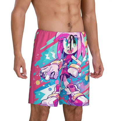 Custom Shadow The Hedgehog Sonic Poster Short Pajama Pants Men Sleepwear Sleep Lounge Bottom Shorts Sleeping Pants