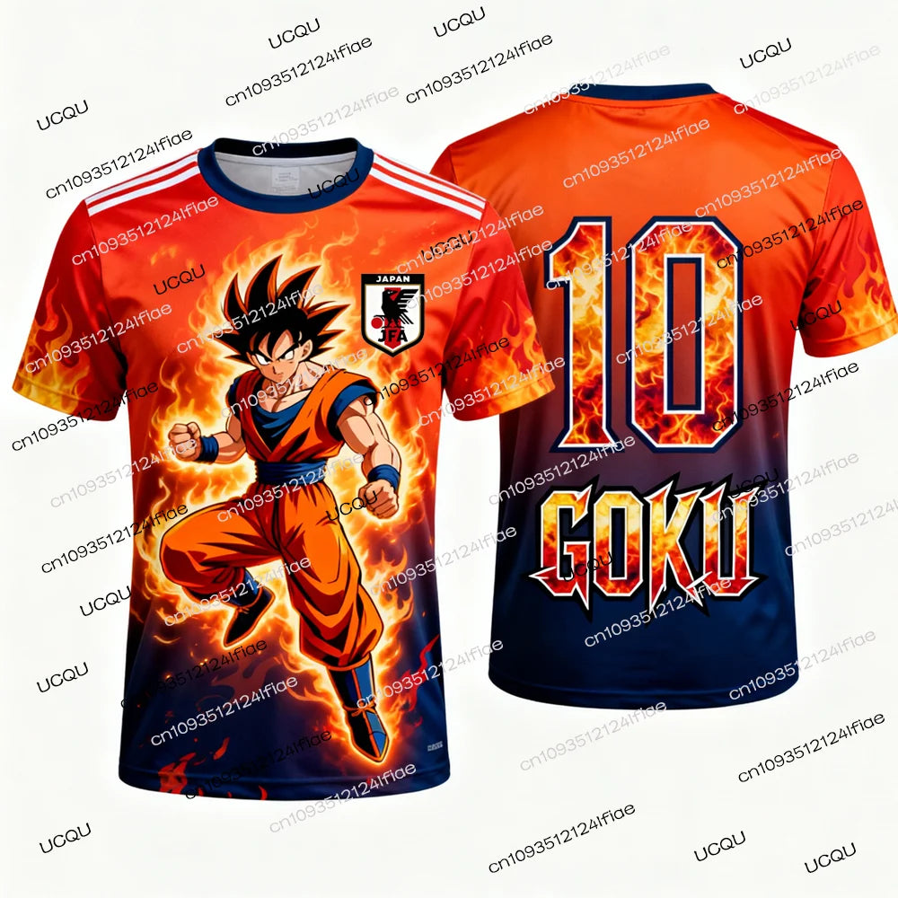 FamilyMatching 2026 New Dragon Ball Z Special Edition Men's Soccer Jersey T-Shirt, Kids Goku T-Shirt, Outdoor Casual Sportswear
