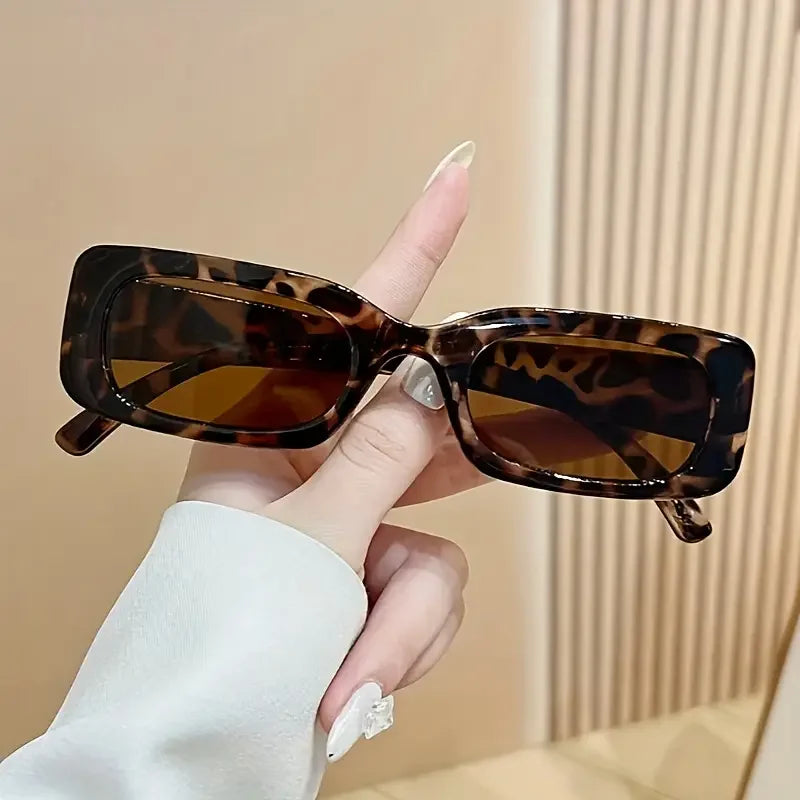1 ks/2 ks módní obdélníkové brýle s čočkami v retro a trendovém stylu, vhodné na pláž, outdoorové aktivity a street style, unisex
