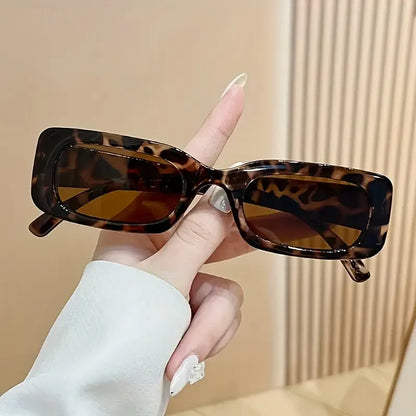 1 ks/2 ks módní obdélníkové brýle s čočkami v retro a trendovém stylu, vhodné na pláž, outdoorové aktivity a street style, unisex