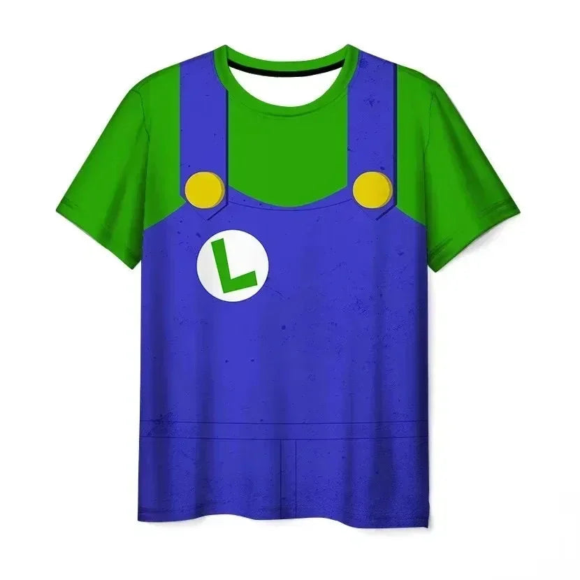 2026 New Anime Super Mario T Shirt Summer Fashion Casual T-shirt Boy Girl Unisex Children's Clothing Tshirt ventilate Tops