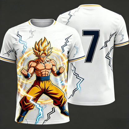 2026 Summer Dragon Ball T-Shirt High Quality 3D Goku Print Oversized Unisex Retro Y2K Anime Football Casual for Men Women Kids
