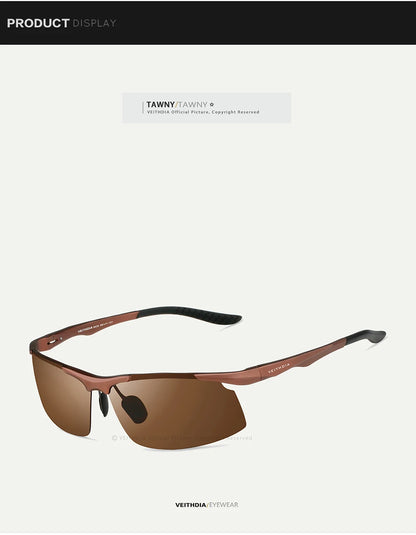 VEITHDIA Men's Sunglasse Outdoor Polarized UV400 Lens Rectangle Rimless Driving Fishing Sun Glasses Sports Eyewear For Male 6535