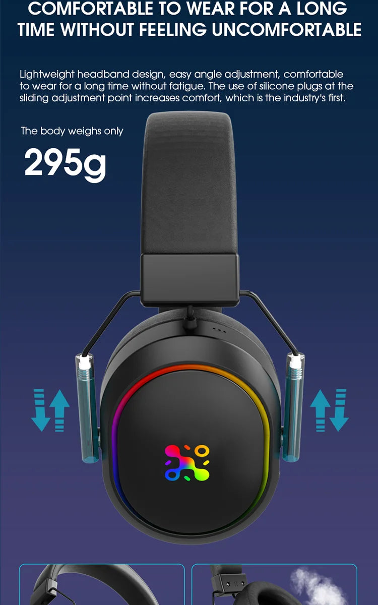 Auriculares gaming inalámbricos LDON para PS5 PS4, Bluetooth 2.4GHz, sonido envolvente 3D, micrófono con cancelación de ruido y baja latencia