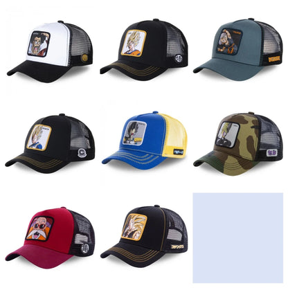 Czapka z motywem Dragon Ball Son Goku – letnia czapka podróżna z daszkiem, męska czapka z haftem w stylu hip-hopowym, z daszkiem przeciwsłonecznym, regulowana czapka typu trucker z siateczką