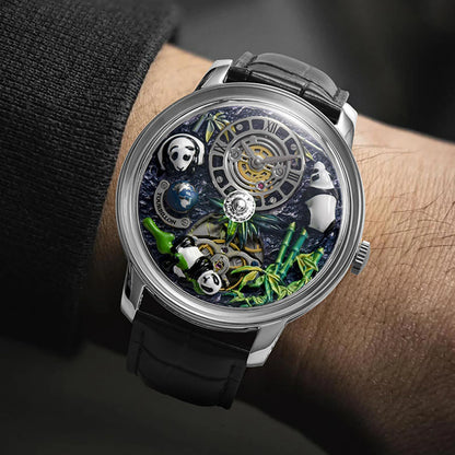 PINDU Panda National Treasure Series Mechanical Watch Men M2791B Movement Sapphire Mirror Waterproof Automatic Mechanical Watch