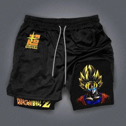 Dragon Ball Anime GOKU Peripheral Printed Double Layer Shorts 2026 Latest Spring and Summer Sports Men's Loose Breathable Pants