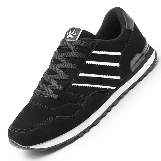 Sapatilhas de Homem 2025 Novas de Alta Qualidade em Pele, Sapatos Casuais Respiráveis de Outono, Sapatos Rasos Casuais Masculinos