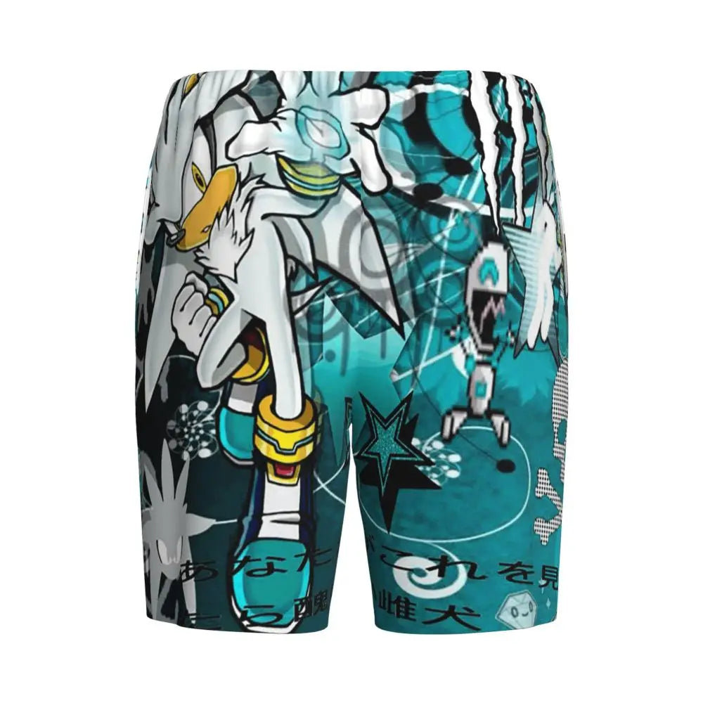 Custom Shadow The Hedgehog Sonic Poster Short Pajama Pants Men Sleepwear Sleep Lounge Bottom Shorts Sleeping Pants