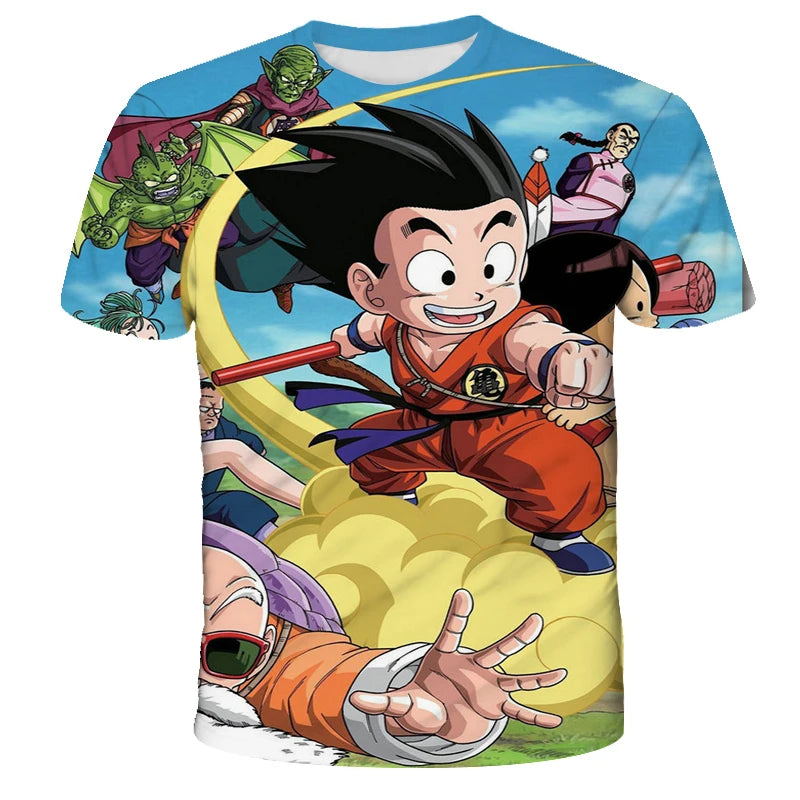 Men's T-shirts Dragon Ball Z T-shirt Boys Clothes Children's Clothing Summer Short Sleeve Kids Cartoon Tee Tops Baby Boy T Shirt