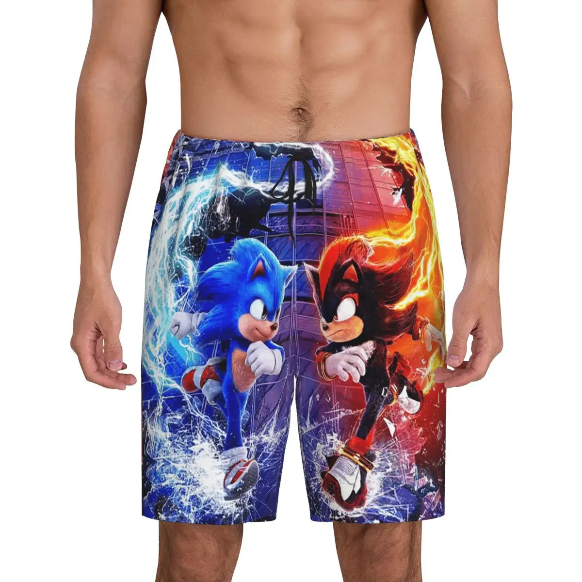 Custom Shadow The Hedgehog Sonic Poster Short Pajama Pants Men Sleepwear Sleep Lounge Bottom Shorts Sleeping Pants