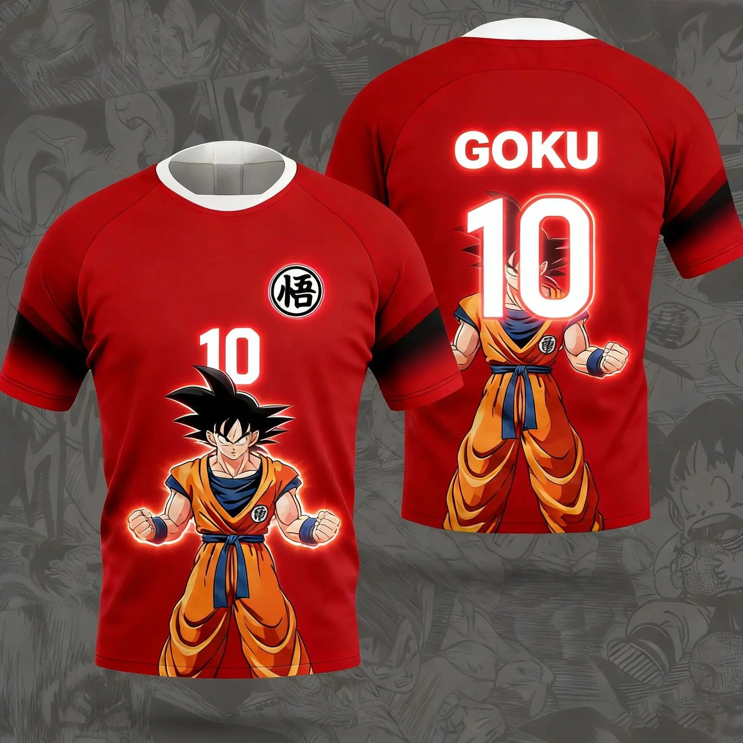 Summer 2026 Dragon Ball Wukong "Free Ultimate Yigong No. 10"Football Theme 3D Printing Breathable T-shirt Adult Parent-child Top