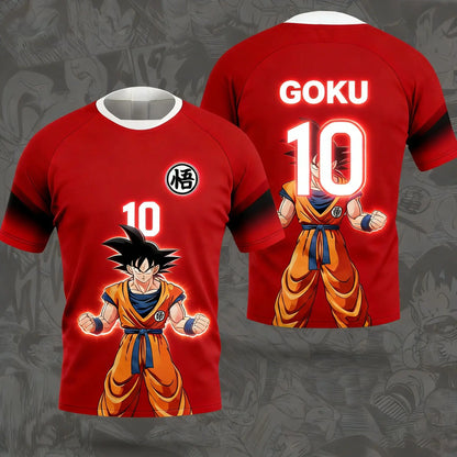 Summer 2026 Dragon Ball Wukong "Free Ultimate Yigong No. 10"Football Theme 3D Printing Breathable T-shirt Adult Parent-child Top